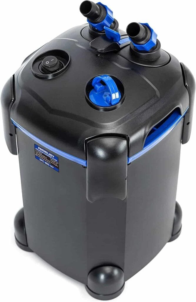 AMOSIJOY 225GPH Ultra-Quiet Canister Filter, 2-Stage External Aquarium Filter with Free Media for Large Fish Tanks and Aquariums AMOSIJOY 225GPH Ultra-Quiet Canister Filter, 2-Stage External Aquarium Filter with Free Media for Large Fish Tanks and Aquariums