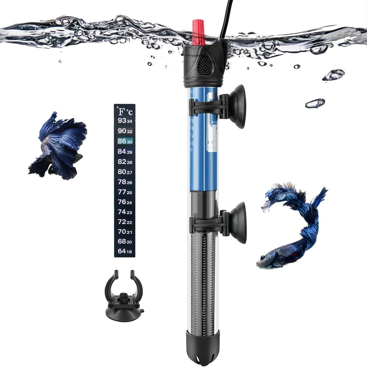 100W Submersible Aquarium Heater With Digital Display - For 10-30 Gallon Fish Tanks