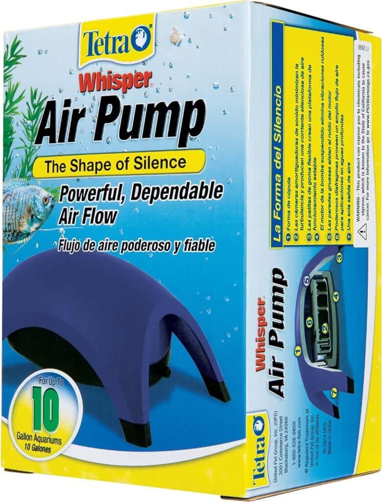 Tetra Whisper Air Pump 40 To 60 Gallons, For Aquariums, Powerful Airflow, Non-UL Listed,Blue